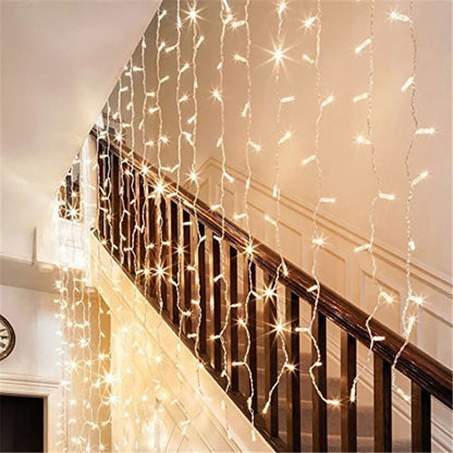 Christmas Led Lights Curtain Garland 3X3M 300 LED
