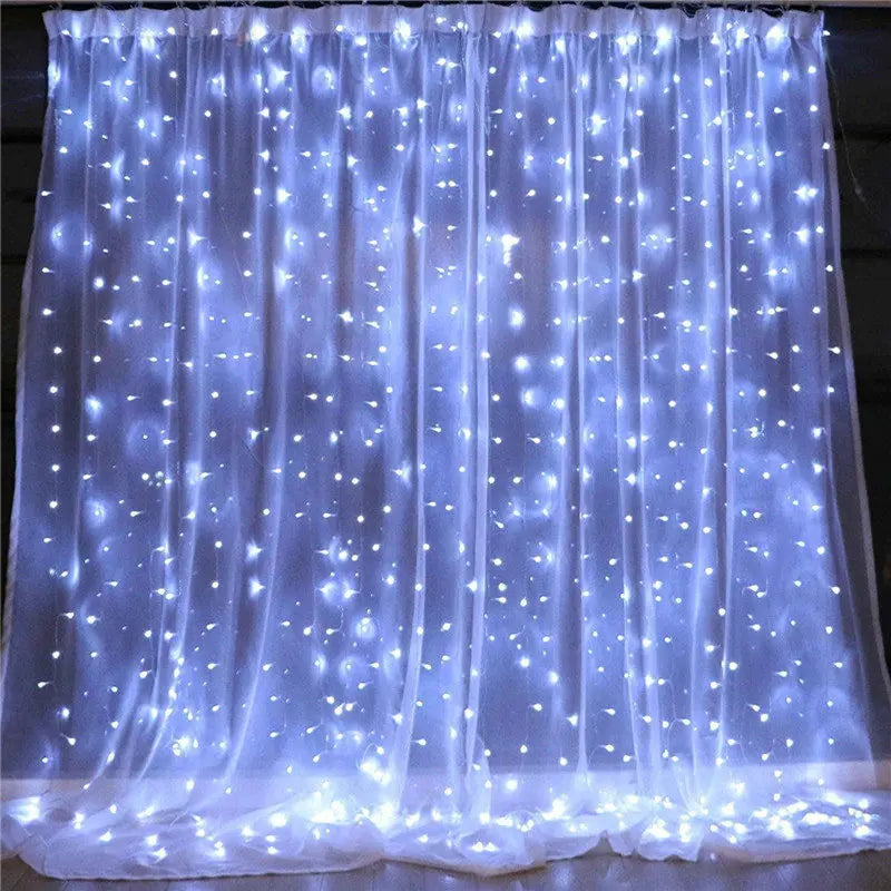 Christmas Led Lights Curtain Garland 3X3M 300 LED