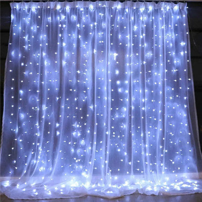 Christmas Led Lights Curtain Garland 3X3M 300 LED