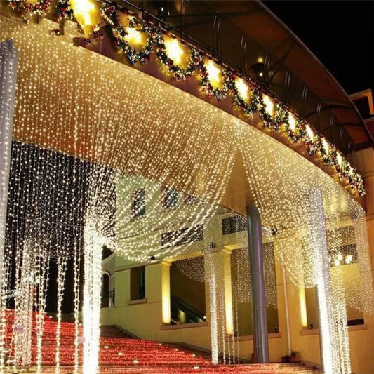 Christmas Led Lights Curtain Garland 3X3M 300 LED