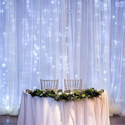Christmas Led Lights Curtain Garland 3X3M 300 LED