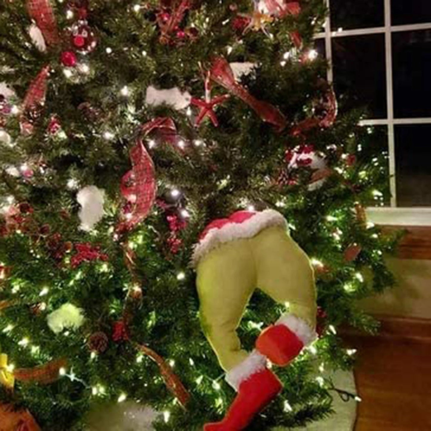 Christmas Thief Wreath，Christmas Elf Leg Wreath，