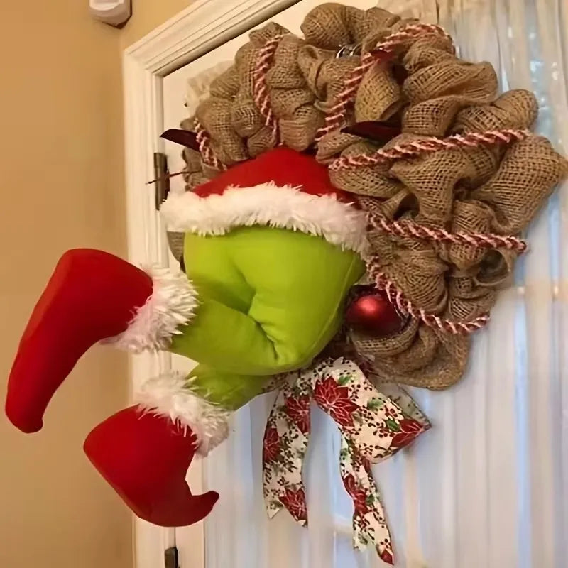 Christmas Thief Wreath，Christmas Elf Leg Wreath，
