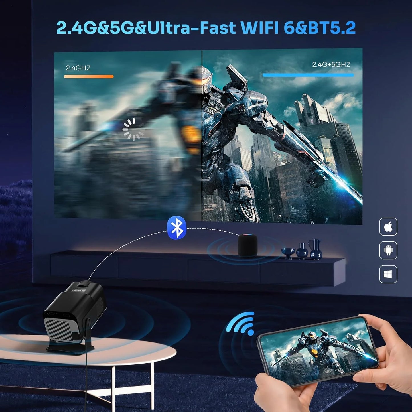 Portable Projector 1080p Professional